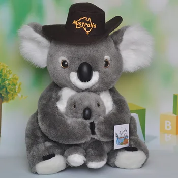 Jucărie nouă despre 38cm koala cu pălărie de pluș jucărie îmbrățișare copii koala papusa moale jucărie cadou de ziua h2398