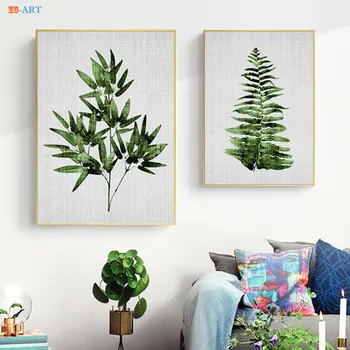 Frunze de bambus Imprimare Poster Botanică Panza Pictura Minimalist Arta de Perete Poze de Perete pentru Camera de zi Decor Acasă Nici un Cadru