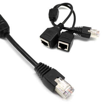 ANPWOO Ethernet Splitter Adaptor de 0,3 M Laptop Profesional Ethernet Adaptor de Rețea cu Cablu de Rețea Cablu de Extensie