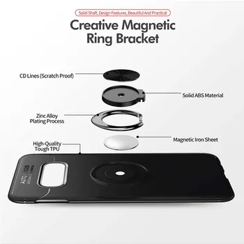 KDTONG Caz Pentru Samsung Galaxy S10 Plus S10E Caz Silicon Moale Inel Magnetic Cover Pentru Galaxy S8 S9 Plus S10 5G Caz Acoperire Capa