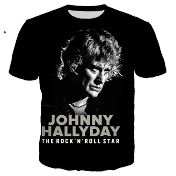 Imprimare 3D Cântăreață Pop Johnny Hallyday tricou Rock tricou Unisex Casual Streetwear hip hop îmbrăcăminte harajuku Topuri Camisa Masculina