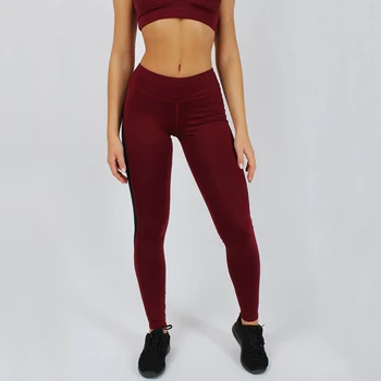 Femei Yoga Pantaloni Culoare Solidă PU Cusătură Elastică Jambiere pentru Antrenament &T8