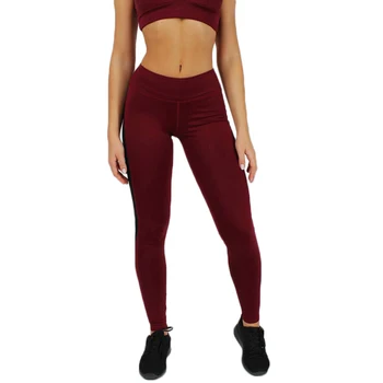 Femei Yoga Pantaloni Culoare Solidă PU Cusătură Elastică Jambiere pentru Antrenament &T8