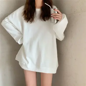 Harajuku Supradimensionat tricou cu Maneci Lungi pentru Femei de Iarnă 2020 Retro Cald Bază Tricouri Lungi Tricou Școlăriță 90 Haine Stil
