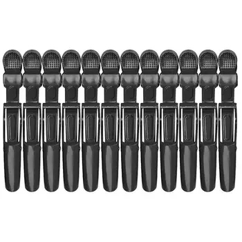 10buc Chic Coafura Clipuri Durabil Gura Lung Clip de Păr Styling Clipuri Partiție Clemă pentru Acasă Frizerie (Negru)