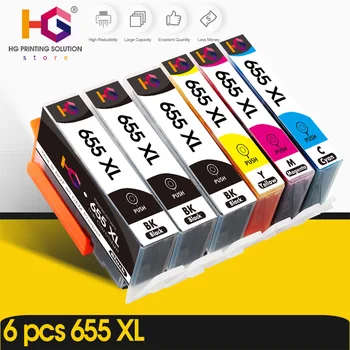 Compatibil pentru HP655xl pentru hp 655 xl Negru Cartuș de Cerneală cu cip Pentru HP Deskjet 6520 6525 6625 printer 6 buc