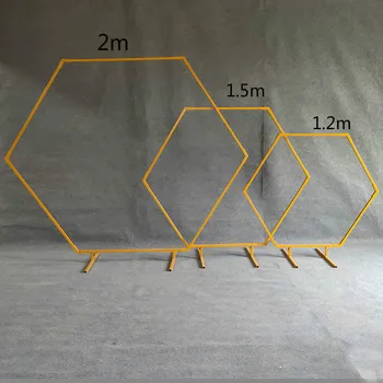 Hexagon Nunta de Fundal Decor Arc Diamant din Fier Forjat Cadru DIY Partid Decor Calea Flori Artificiale Decor Cadru
