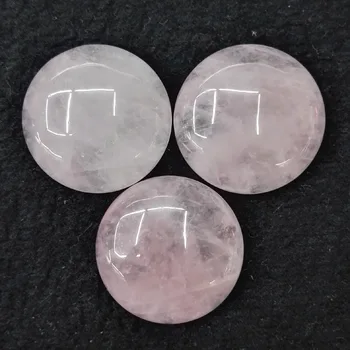 Moda naturale roz de cristal margele din piatra 25mm rotund taxi cabochon 20buc/mulțime de accesorii Bijuterii en-Gros transport gratuit