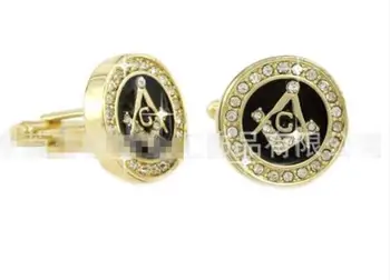10pairs/lot de Lux Cristal de Aur Francmason Butoni Masonice Manșetă Link-uri Free Mason Bijuterii Butonul Bărbați Bijuterii Accesorii
