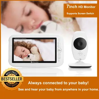 7 Inch Wireless Baby Monitor HD 720P Ecran aparat de Fotografiat Viziune de Noapte Interfon cântec de Leagăn Bona Baby Monitor Video Sprijină Comutare Ecran