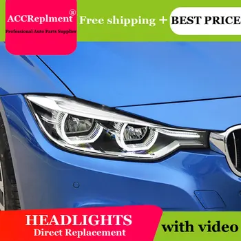 Styling auto Pentru BMW Seria 3 F30 Faruri U Angel Eyes 2013-Pentru BMW F30 LED Light Bar Q5 Bi Xenon Obiectiv Bec LED Proiector