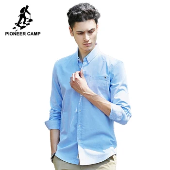 Tabără pionier solidă tricou casual barbati haine de firma tricou cu maneci lungi, de sex masculin de calitate de top din bumbac plus dimensiune alb albastru gri