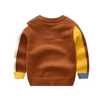 Copii pentru Copii Tricou Pulover Galben Squar Dreptunghi Stil Meci Băiețel Tinuta O-Gât Haine Tricotate pentru 2T-7T
