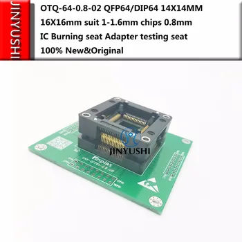 Opentop OTQ-64-0.8-02 QFP64/DIP64 ENPLAS 14*14MM 16*16mm costum de 1-1.6 mm chips-uri de 0,8 mm IC Ardere scaun Adaptor de testare Soclu pe standul de încercare