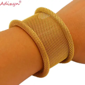 Adixyn Dubai Culoare de Aur, Brățări/Brățări pentru Femei, Bărbați Bijuterii Africane India Arabe Christman Cadouri N10167