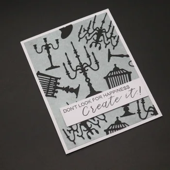 Candelabru decor de tăiere mucegai mucegai relief card de scrapbooking album carte decor de metal artizanat.