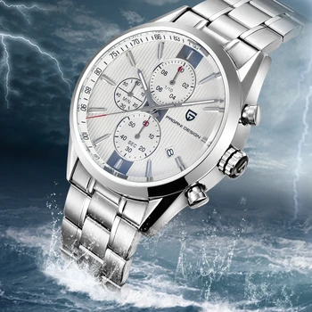 PAGANI DESIGN de Brand de Lux Cronograf Ceasuri de Afaceri Bărbați rezistent la apa 30m de Piele Cuarț Ceas pentru Bărbați reloj hombre