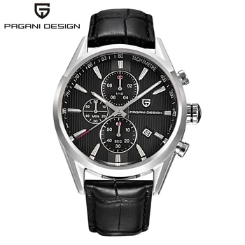 PAGANI DESIGN de Brand de Lux Cronograf Ceasuri de Afaceri Bărbați rezistent la apa 30m de Piele Cuarț Ceas pentru Bărbați reloj hombre