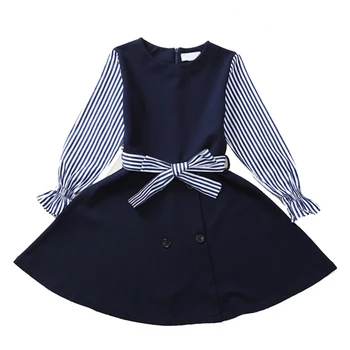 Keelorn Dulci Fete Dress 2020 Toamna Brand Nou Stil Preppy Adolescent Îmbrăcăminte Tricou Dantelă Rochii Elegante Copil Fata de Tinutele 4-13Y