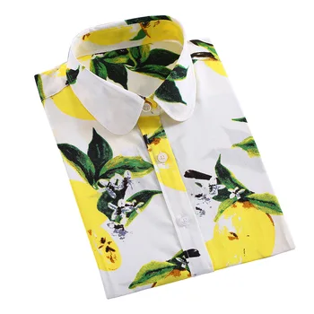 Dioufond Femei Bluze Florale Fructe de Imprimare de Top de sex Feminin Bluza cu Maneci Lungi Tricouri Femei Îmbrăcăminte de Bumbac Moda pentru Femei Tricouri 5XL