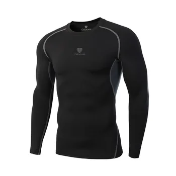 Bărbați iute Uscat Rulează T-Shirt 2018 Noi Compresie Tricou Maneca Lunga Barbati Sport Jogging, Fitness Tricou trening Nou