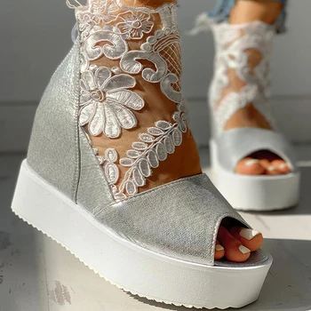 Primăvara Femei Sandale Cu Toc Casual Etnice Sandale Wedges Inaltime Platforma Creșterea Indesata Doamnelor Pantofi De Zapatos De Mujer