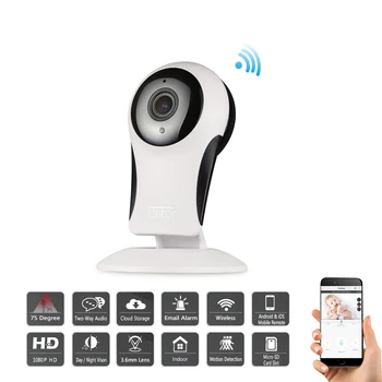 Tonton 2 Pack HD 1080P Smart Camera IP Wireless WiFi de Acasă de Securitate, Supraveghere Baby Monitor P2P Mini CCTV aparat de Fotografiat Viziune de Noapte