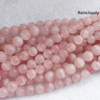 Naturale Madagascar cuart roz Rotund Margele Vrac roz de cristal tipul de Piatră prețioasă Pentru a Face Bijuterii DIY Brățară Colier