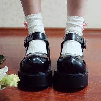 Rosetic Harajuku Cap Mare Pantofi Papusa Muffin Platforma Pompe Lolita Fete Pantofi Negru Gotic Fată Feminin Pantofi Vintage Retro Pantofi