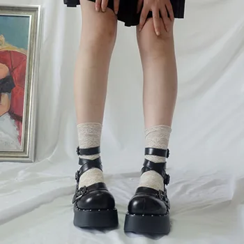 Rosetic Harajuku Cap Mare Pantofi Papusa Muffin Platforma Pompe Lolita Fete Pantofi Negru Gotic Fată Feminin Pantofi Vintage Retro Pantofi