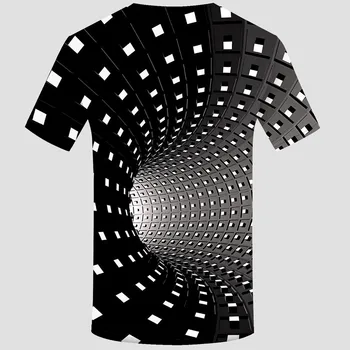 De sex masculin Moda Barbati Stropi de cerneală de Imprimare 3D Vision tricou primavara-Vara Bluză Casual T-shirt, Bluze cu Maneci Scurte