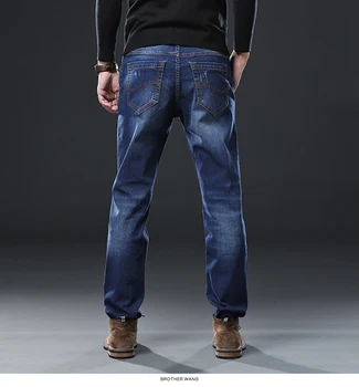 Fratele Wang Îmbrăcăminte pentru Bărbați Anti-furt Blugi cu Fermoar 2020 Noua Moda Casual Drept Bumbac Elastic Dimensiuni Mari Brand de Oameni Jean