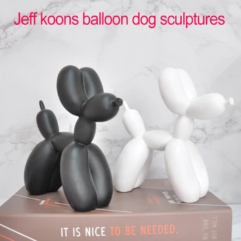 Balon Câini Sculpturi Office Home Accesorii Decor Modern Art Decorarea Rasina de Artizanat Mascota Europa Alb Nc(de origine)