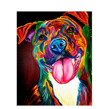 GATYZTORY Culoare câine animal Cadru de BRICOLAJ, Pictura De Numere de Caligrafie, Pictura Acril Vopsea de Numere De Arta de Perete Poza