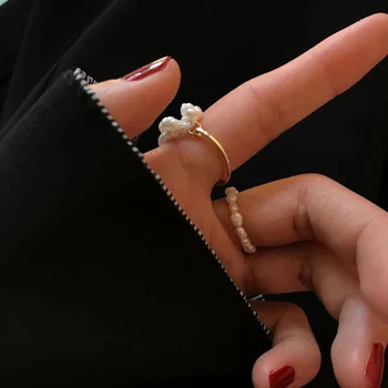 Stuning Titan Adevarata Perla Care Pot Fi Stivuite Inele Femei Designer De Bijuterii Cocktail Rochie Uimitoare Cadou Trendy Boho Coreeană Japonia
