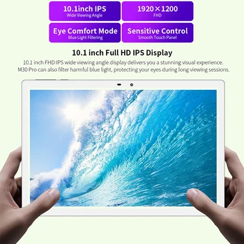 Teclast M30 Pro 10.1 Inch Comprimat P60 8 Core, 4GB RAM, 128GB ROM Android 10 Tablete PC 1920x1200 IPS Apel 4G Dual Wifi GPS Tablette