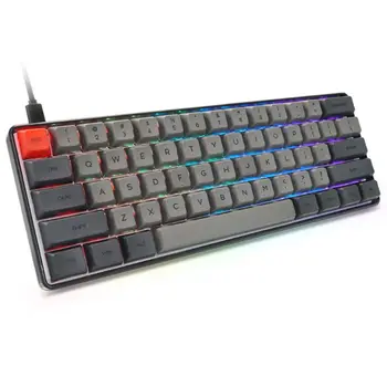 RGB LED cu iluminare de fundal cu Fir Tastatură Mecanică Portabil Impermeabil Mini Tastatură de Gaming 61 PBT Taste