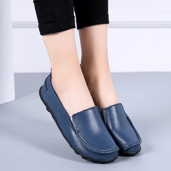 AARDIMI Femei din Piele Pantofi de Femeie 20Color Mocasini Slip-On Femeie Balerini Superficial Casual sex Feminin de Mari Dimensiuni Pantofi