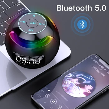 Portabile moderne Coloana Difuzor Bluetooth Sunet Caseta Cu LED-uri de Afișare Ceas Deșteptător Hifi Radio FM Bluetooth Mini Vorbitor Decor Acasă