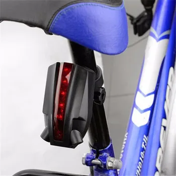 Lumina de siguranta pentru Biciclete Lumina Biciclete Coada Lumina de Noapte Laser 2+5 LED-uri din Spate de Biciclete Coada Lumina Fascicul de Siguranță de Avertizare Roșu Lampă Spate rezistent la apa