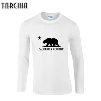 TARCHIA Bărbați T-Shirt CALIFORNIA REPUBLICA Moda Mens Lungă Maneca O-Gât Hip Hop Teuri Topuri de sex Masculin Casual de Bumbac Plus Dimensiune Camasi