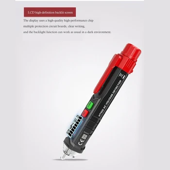 HT100 Tester de Tensiune Creion de Tensiune AC Detector de Lumină Alarmă Tester de Tensiune și Dual Sensibilitate Tester Sunet Anti-contact Voltmetru