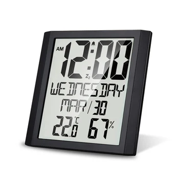 TS-8608 Ceas cu Alarmă Digital Display Mare Interioară Termometru Higrometru Electronic Calendar de Perete Birou Ceas de Masa