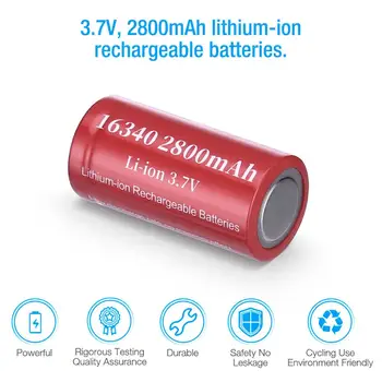 EBL 2800mAh Baterii CR123A 16340 Baterie Reîncărcabilă Li-ion Încărcător Inteligent Mult