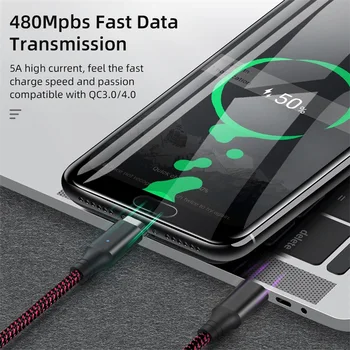 1.2/2m Magnetic Rapid de Încărcare Telefon Mobil Cablu Micro USB Cablu de Date Incarcator Tip C Cablu Pentru Samsung Huawei, Xiaomi