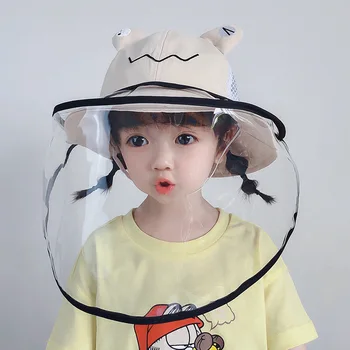 Vara Copii Copii Anti-picaturi Vizorul Scut Găleată Pălărie Față Capacul de Protecție de Desene animate Drăguț de Animale din Bumbac de Soare Capac Pălărie