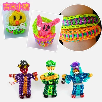 1500pcs Cauciuc Loom Bands Fata de Cadou pentru Copii Banda Elastica pentru Țesut Panglici Bratari Jucărie 10 Culori Cutie Set Diy Material