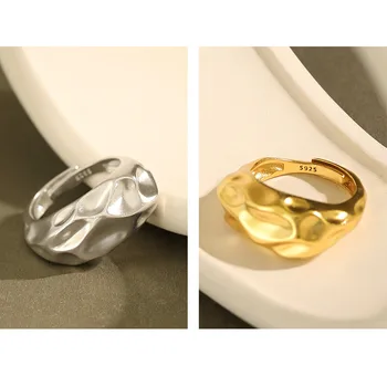 S ' STEEL coreean Inele Argint 925 Pentru Femei Designer Neregulate Aur Minimalist Inel Anillo De Plata De Ley 925 Bijuterii