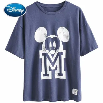 Disney Moda Chic Mickey Mouse Scrisoare De Desene Animate De Imprimare T-Shirt O-Gat Maneci Scurte Elegante Harajuku Femei Casual Tee Topuri Femme