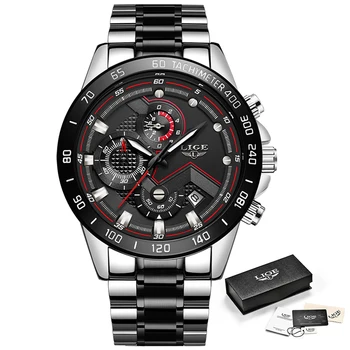 LIGE Moda pentru Bărbați Ceasuri de Top de Brand de Lux Ceas Multifunctional Bărbați Impermeabil Data Ceas Sport Cuarț Ceasuri Relogio Masculino